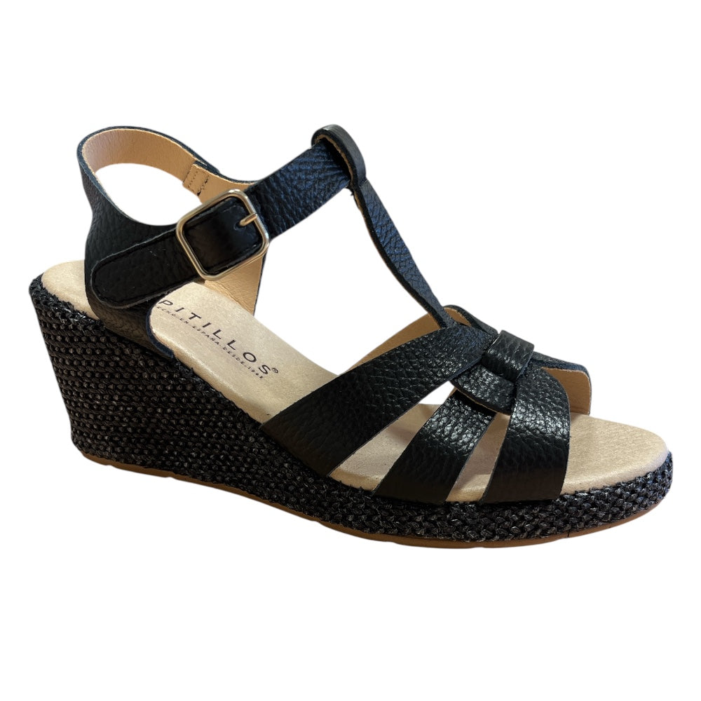 Pitillos 11.313 Black Wedge Sandals