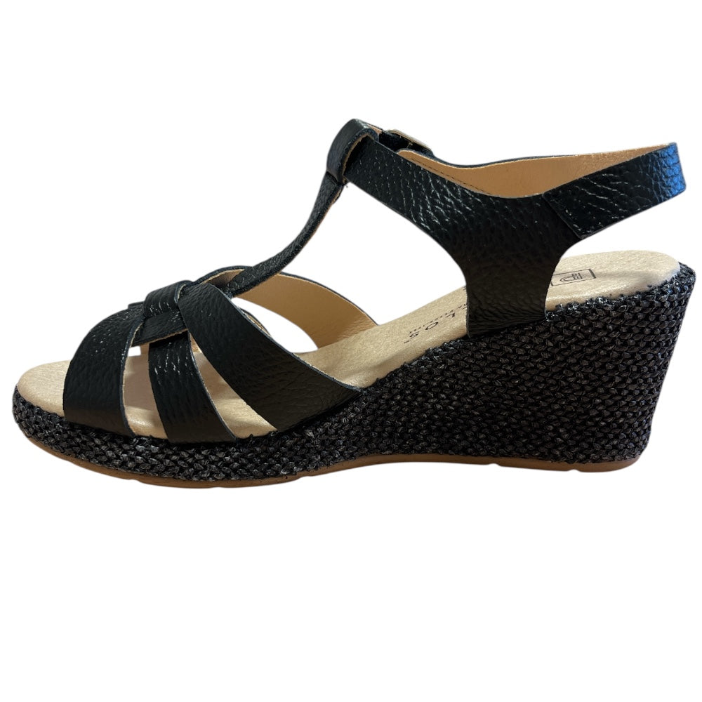 Pitillos 11.313 Black Wedge Sandals