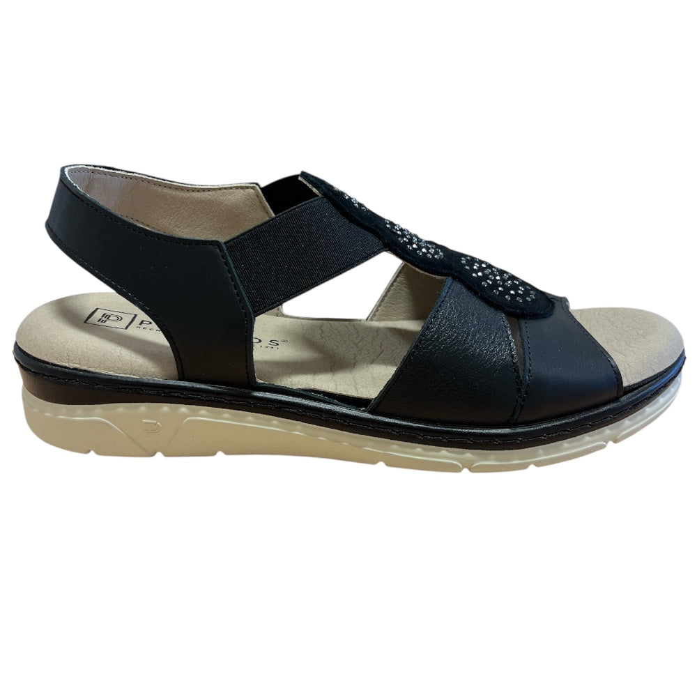 Pitillos 11.002 Black Leather Casual Sandals