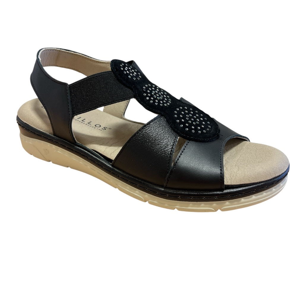 Pitillos 11.002 Black Leather Casual Sandals