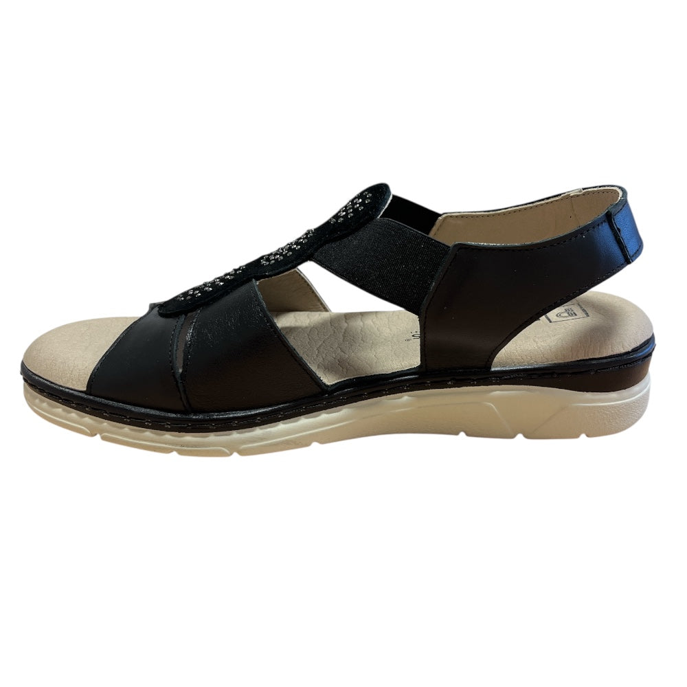 Pitillos 11.002 Black Leather Casual Sandals