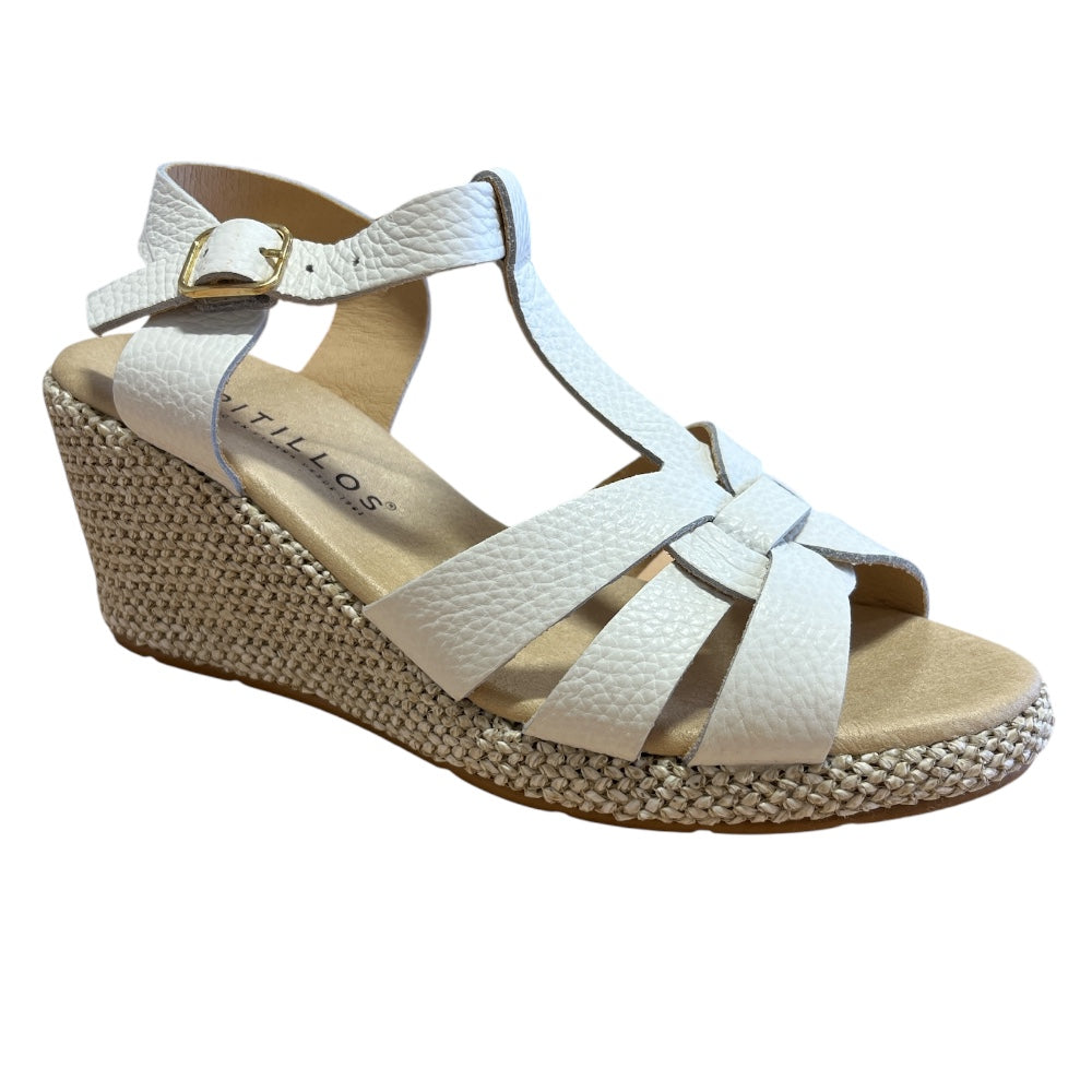 Pitillos 11.313 White Wedge Sandals