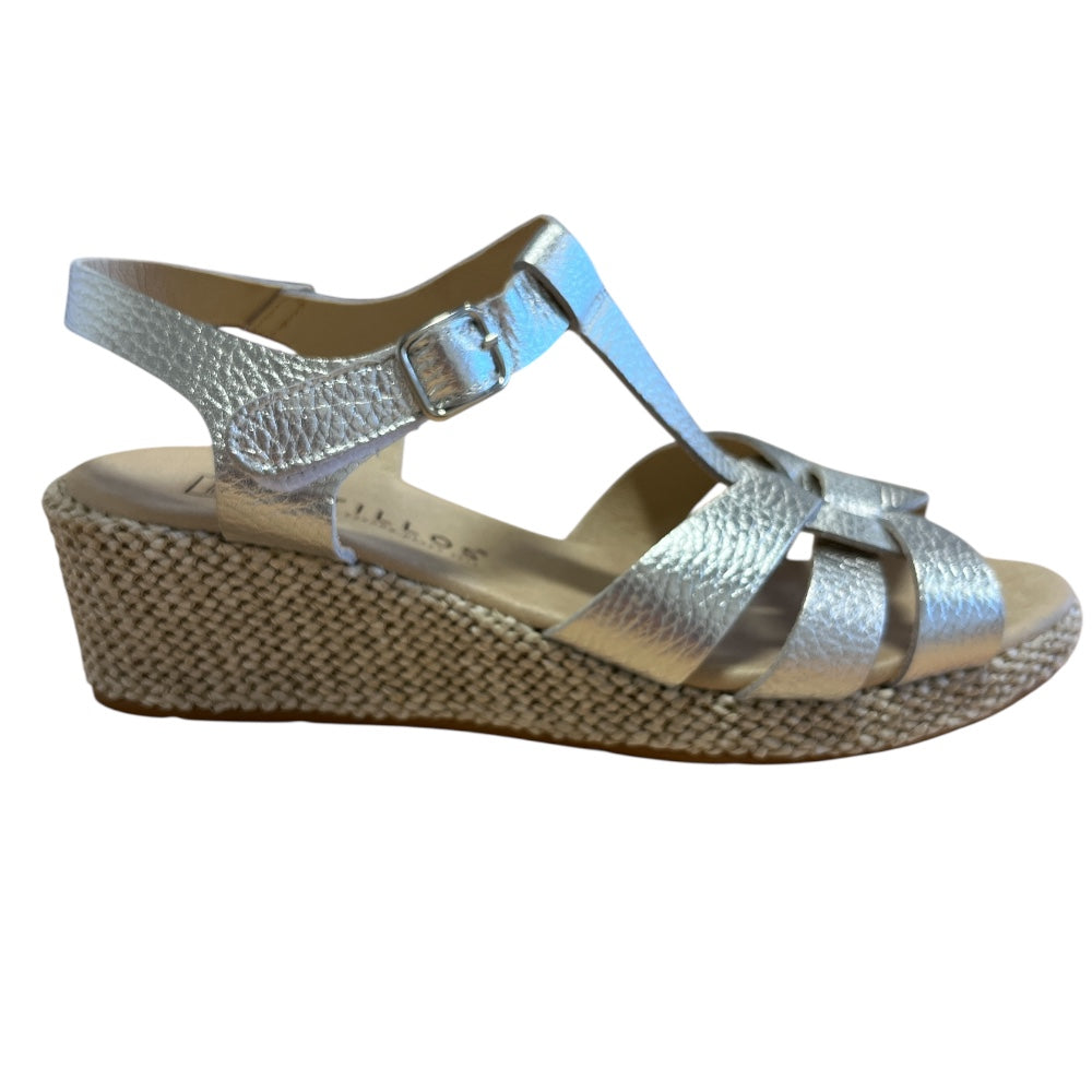 Pitillos 11.302 Silver Wedge Sandals