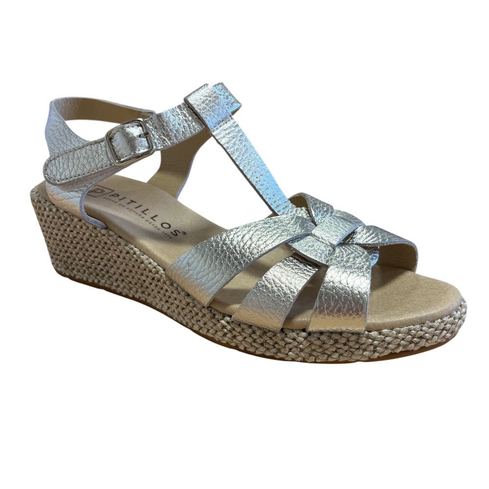 Pitillos 11.302 Silver Wedge Sandals