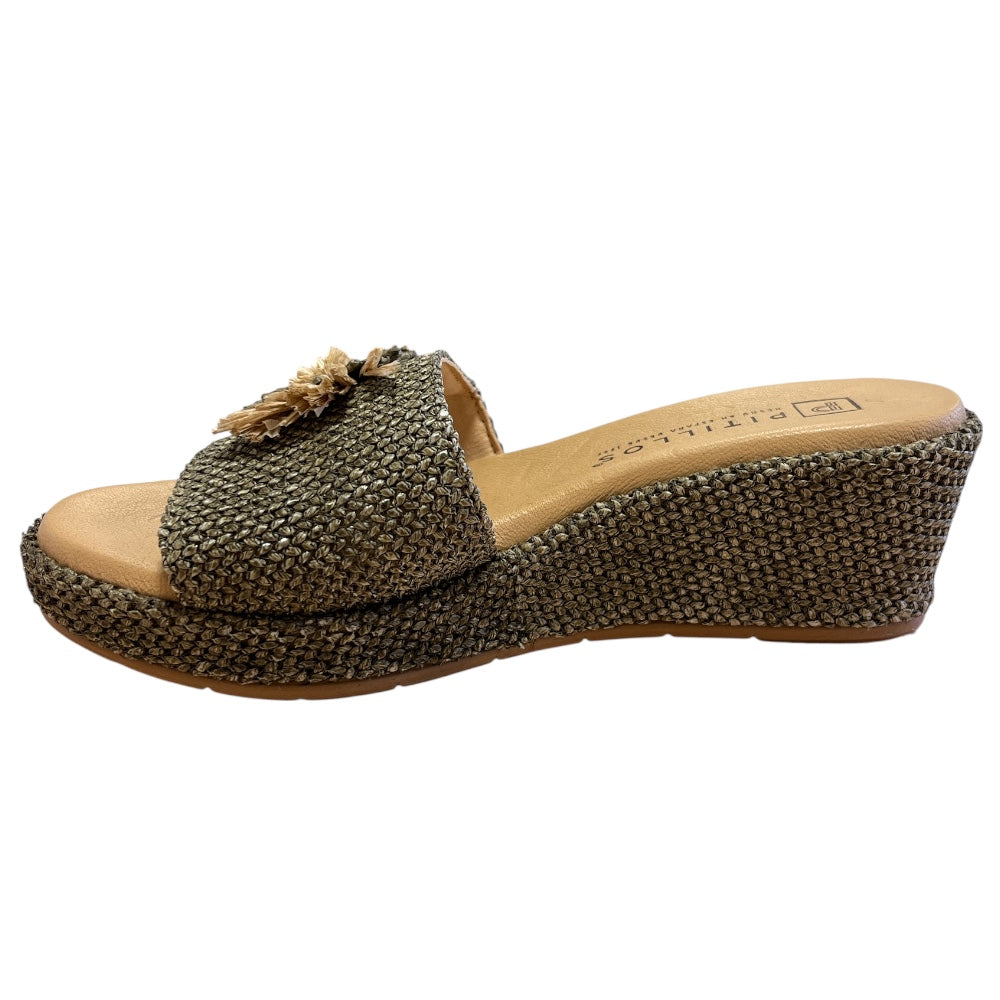 Pitillos 11.261 Khaki Wedge Mule Sandals