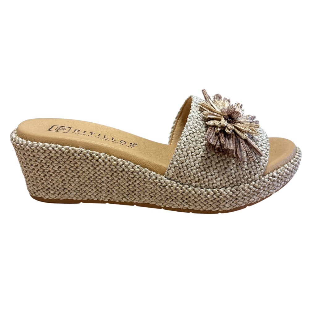 Pitillos 11.261 Natural Wedge Mule Sandals