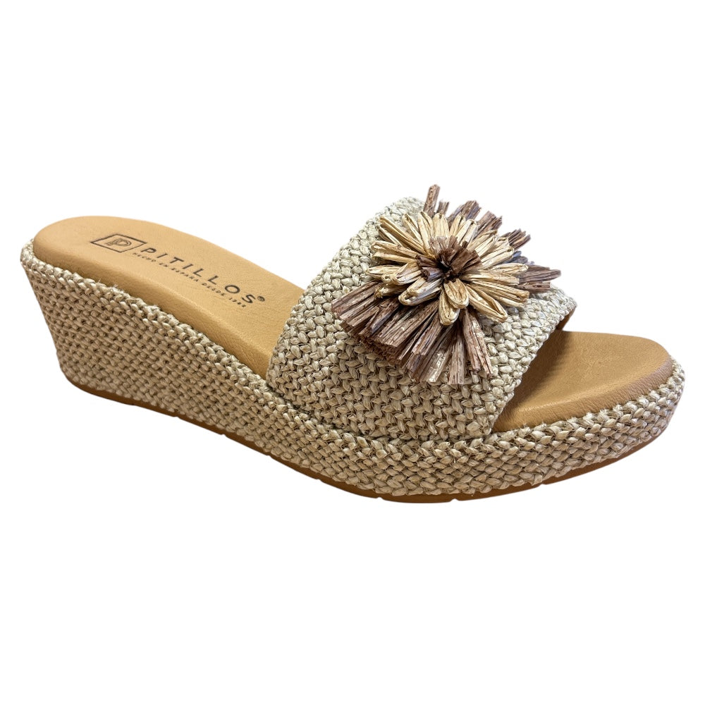 Pitillos 11.261 Natural Wedge Mule Sandals