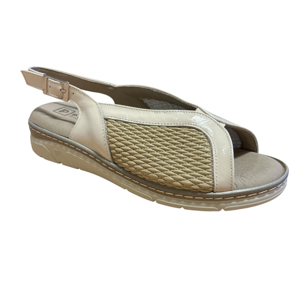 Pitillos 11.004 Beige Patent Sling-back Casual Sandals