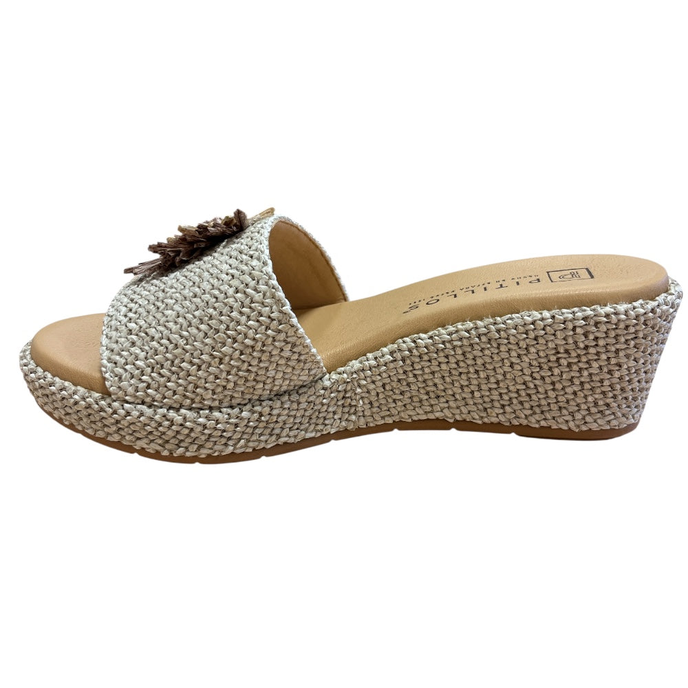 Pitillos 11.261 Natural Wedge Mule Sandals