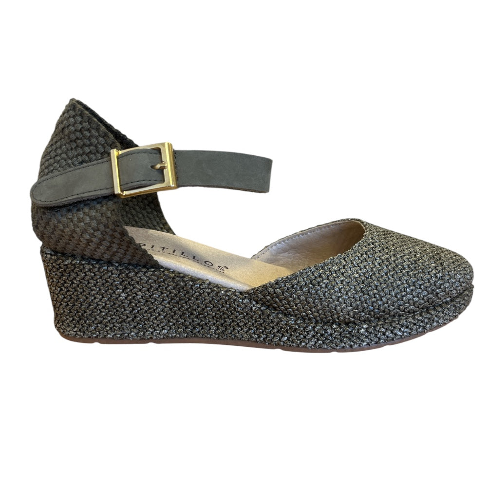 Pitillos 11.303 Khaki Weave Wedges