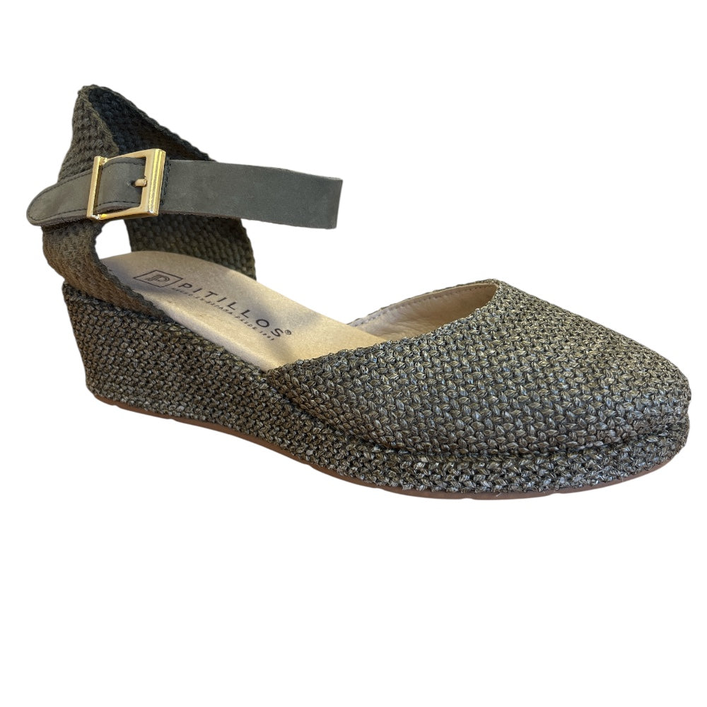 Pitillos 11.303 Khaki Weave Wedges