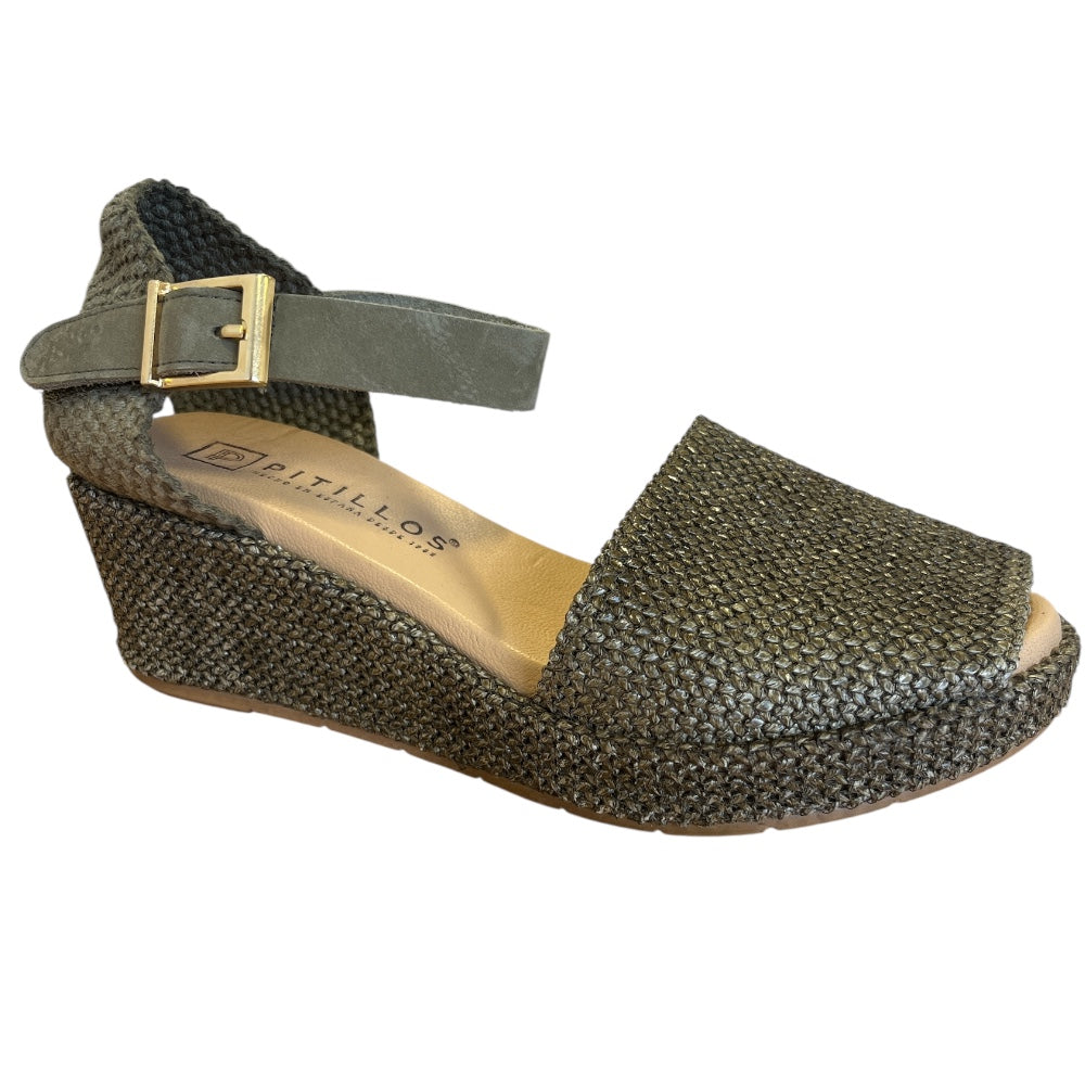 Pitillos 11.260 Khaki Weave Wedge Sandals
