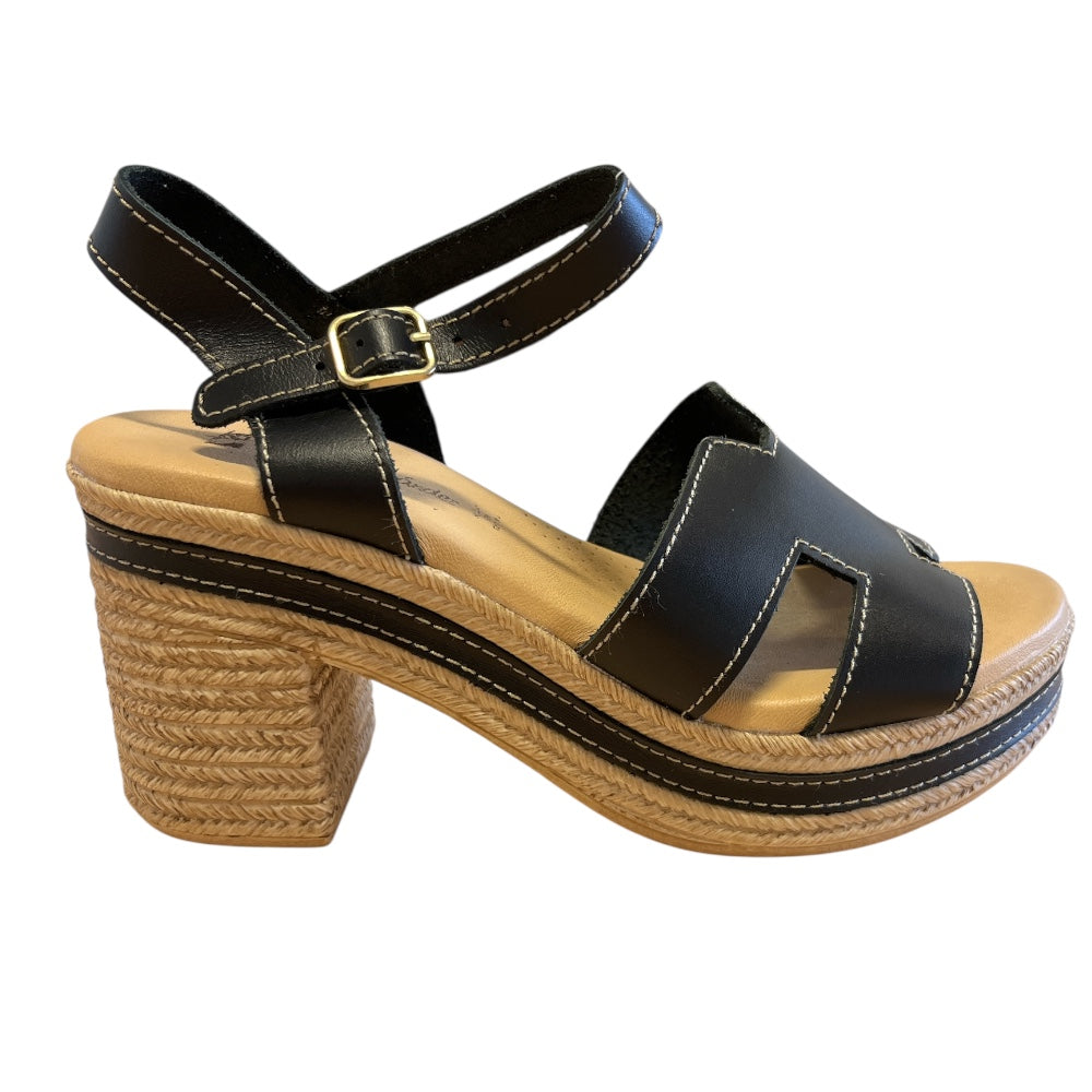 Pitillos 30211 Black Block Heel Sandals