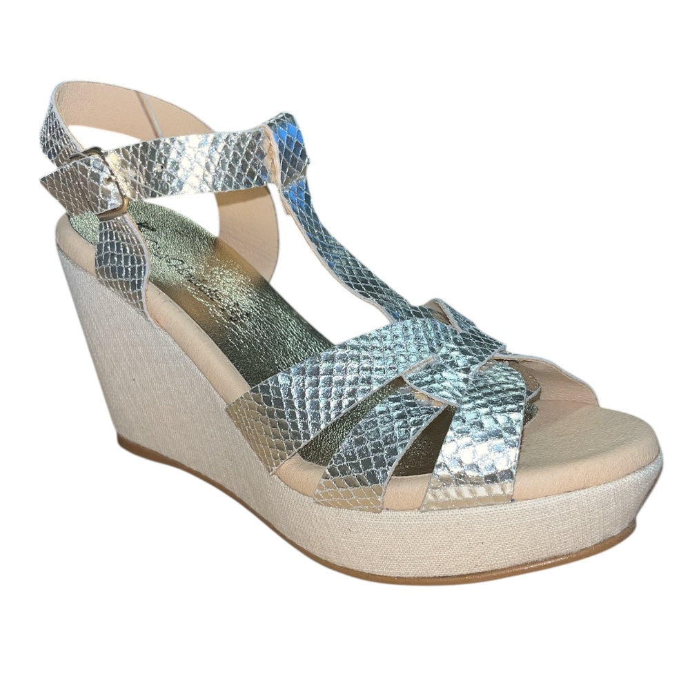 Pitillos 30200 Gold Wedge Sandals