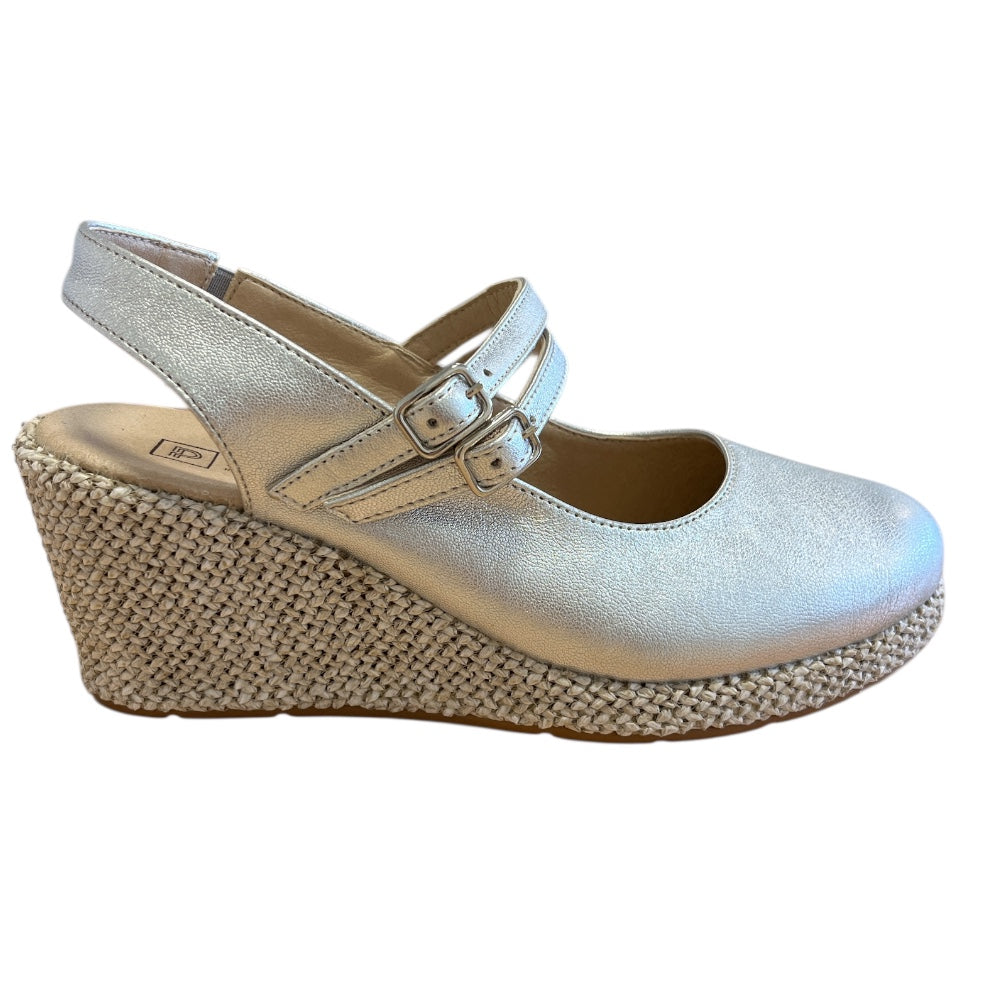 Pitillos 11312 Silver Slingback Wedges