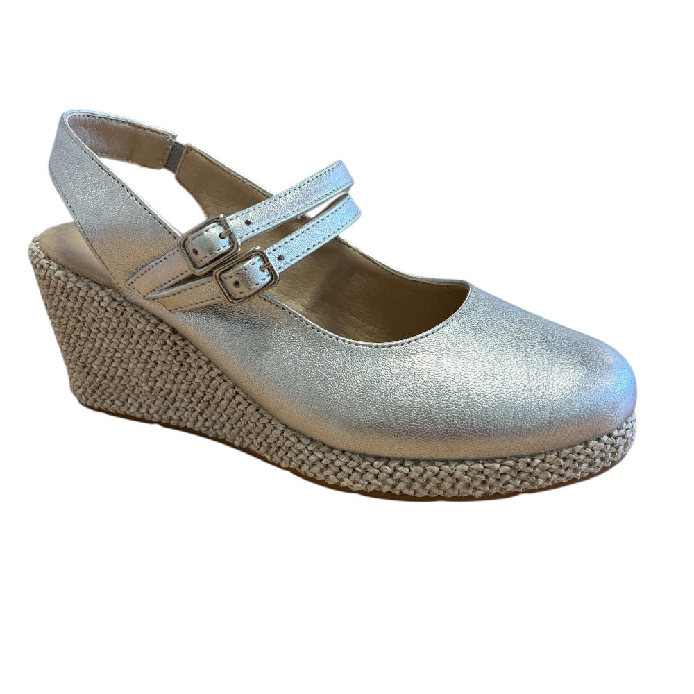 Pitillos 11312 Silver Slingback Wedges