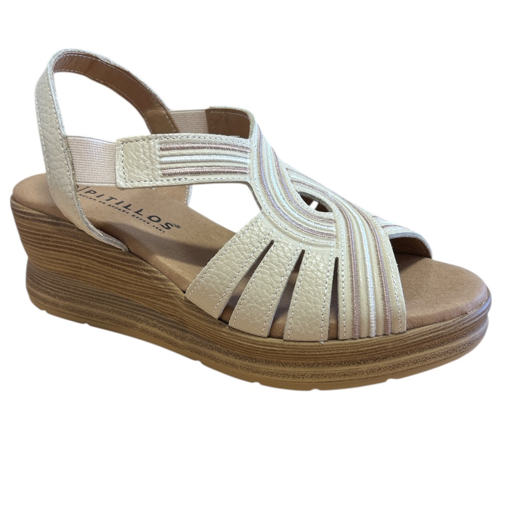 Pitillos 11.053 Beige Wedge Sandals
