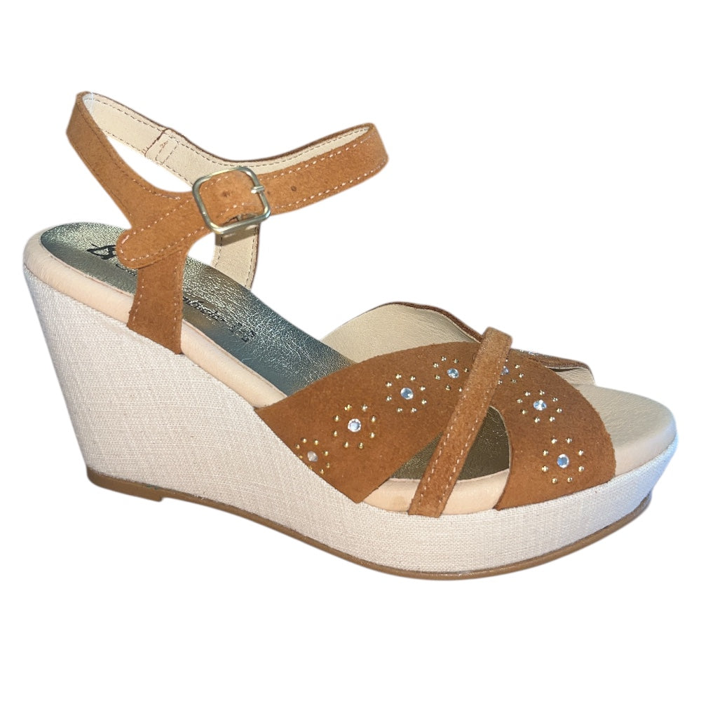 Pitillos 30202 Tan Wedge Sandals