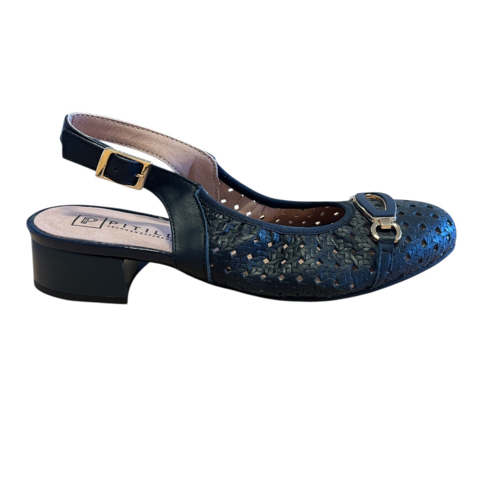 Pitillos 11.124 Navy Slingback Shoes