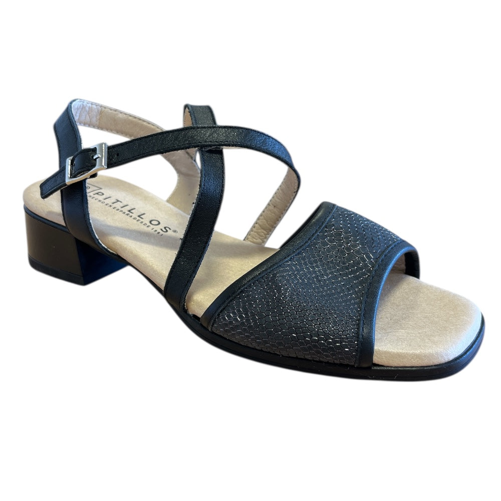 Pitilos 11.203 Black Heeled Sandals