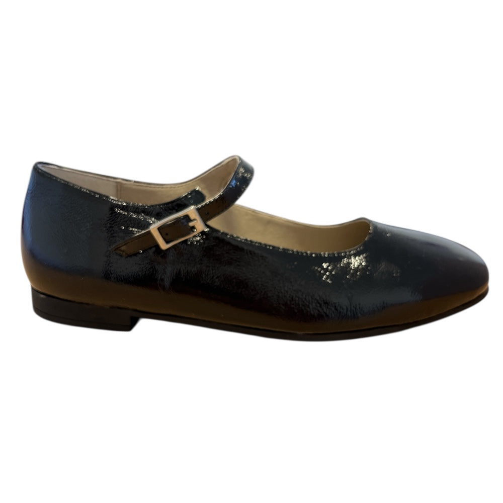 Pitillos Black Patent Flat Shoes