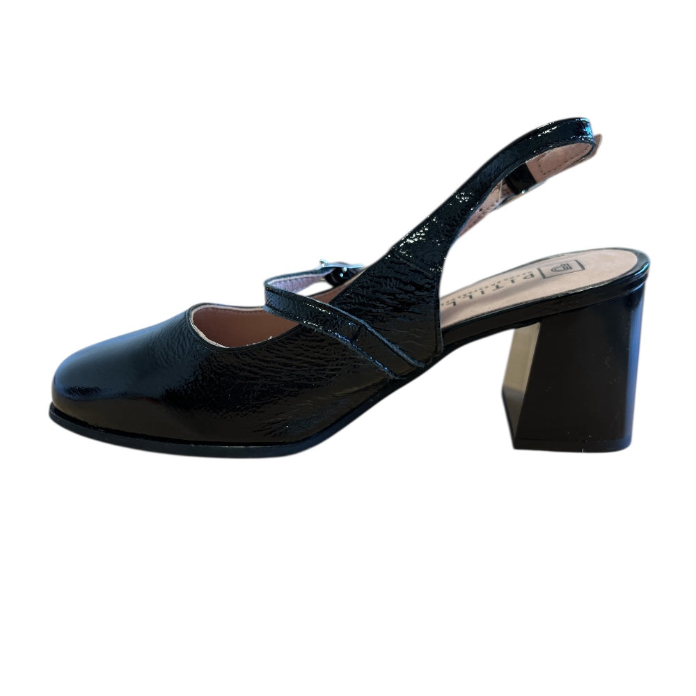 Pitillos 11.168 Black Patent Slingback Shoes