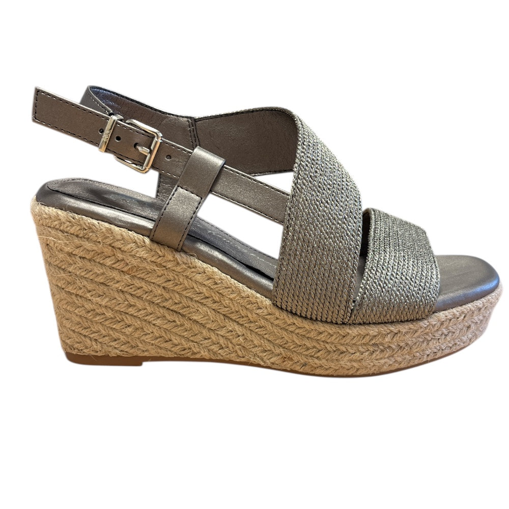 Xti 145335 Pewter Strappy Espadrille Wedge Sandals