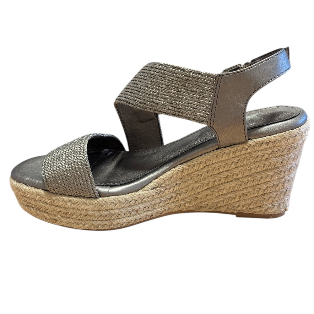 Xti 145335 Pewter Strappy Espadrille Wedge Sandals