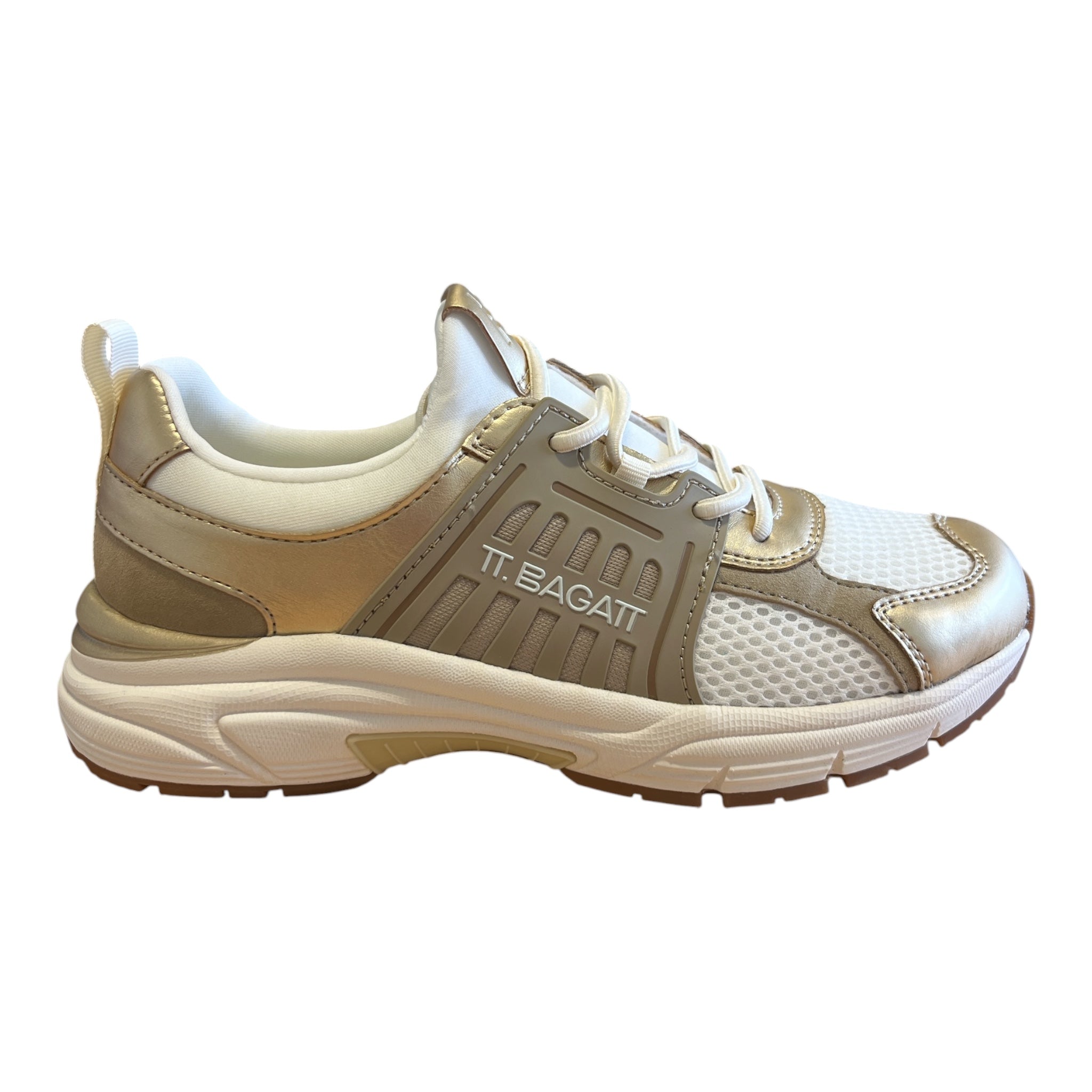 Bagatt Marcia Beige and Gold Trainers