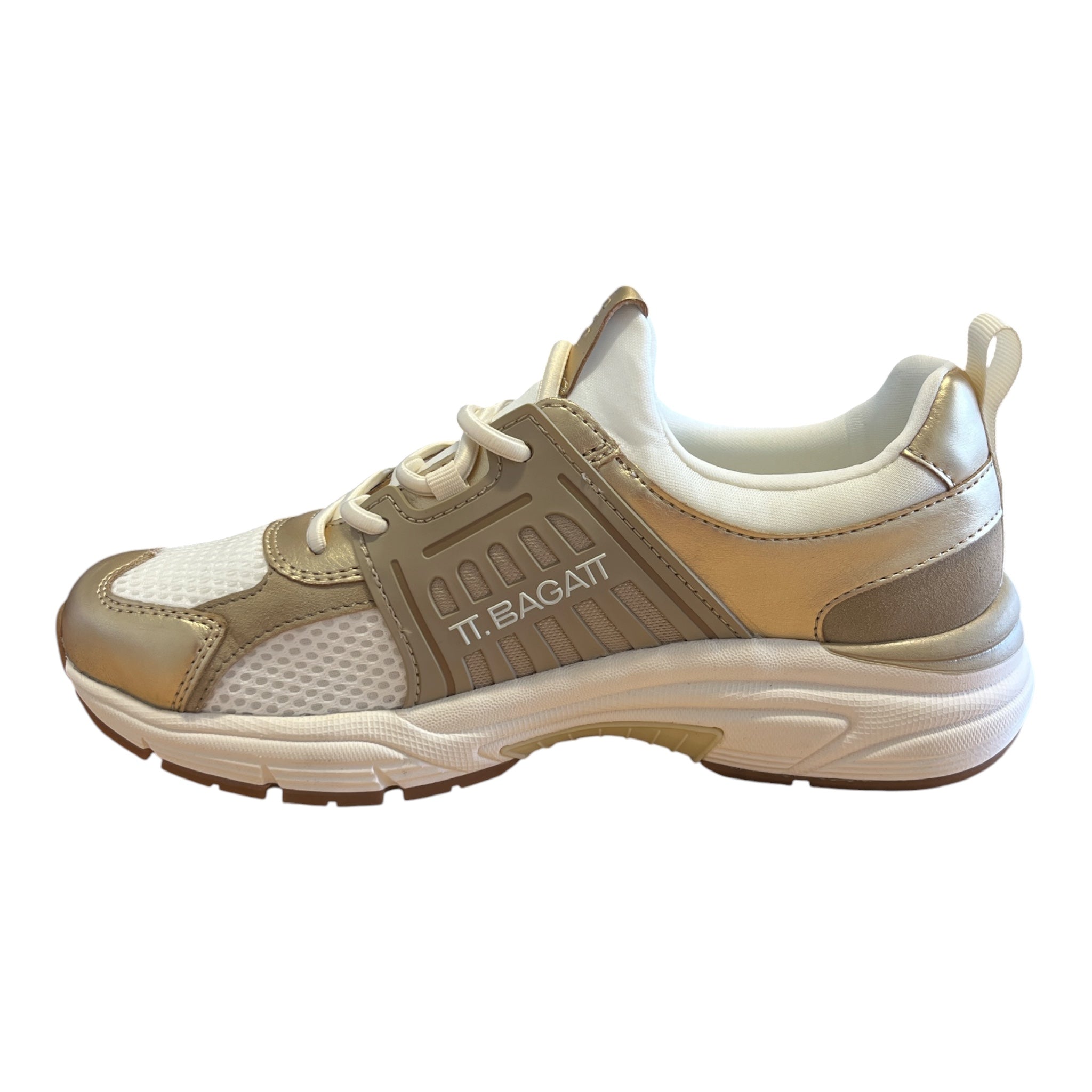 Bagatt Marcia Beige and Gold Trainers