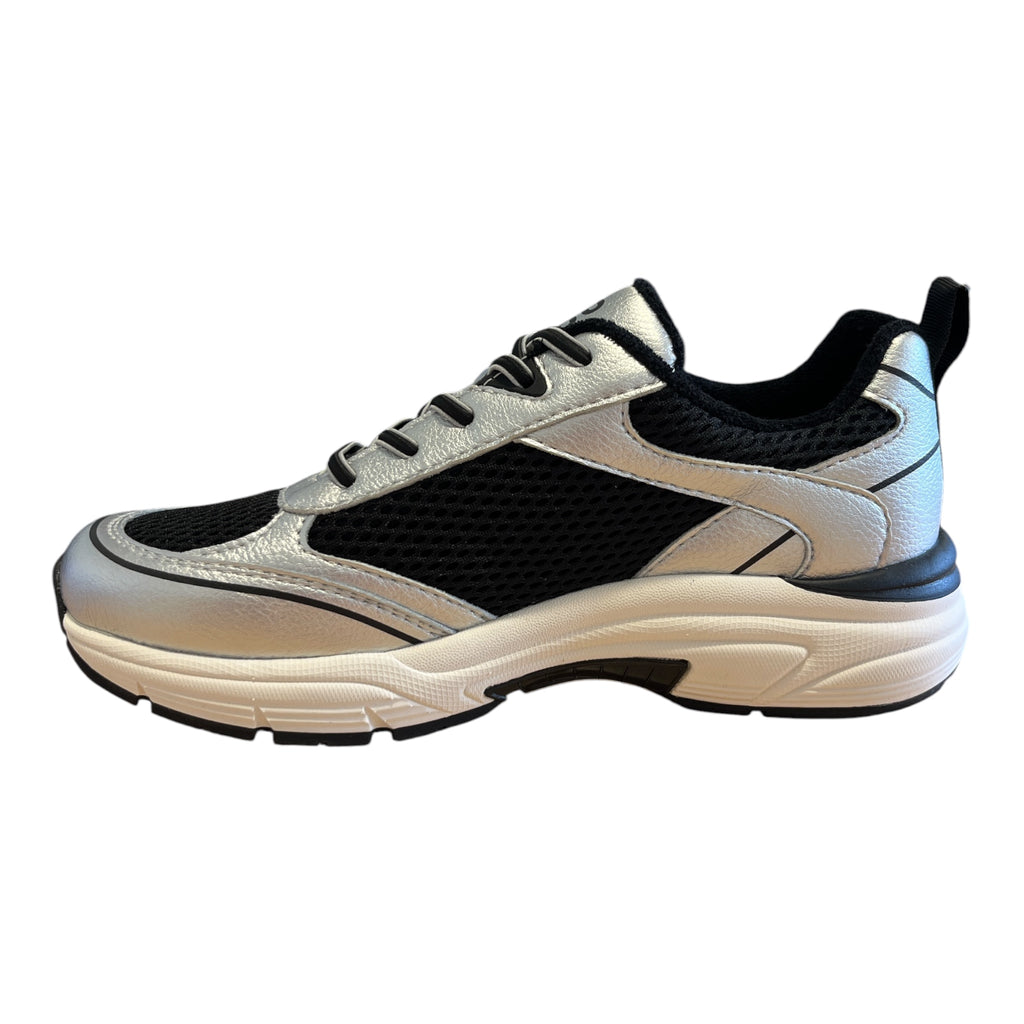 Bagatt Marcia Silver and Black Trainers