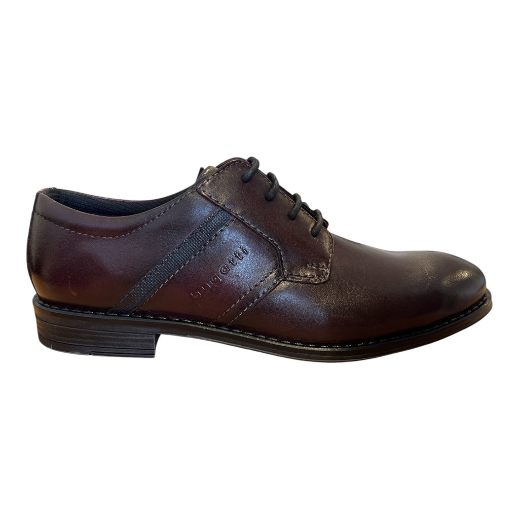 Bugatti Amros Mens Bordo Leather Lace-Up Shoes