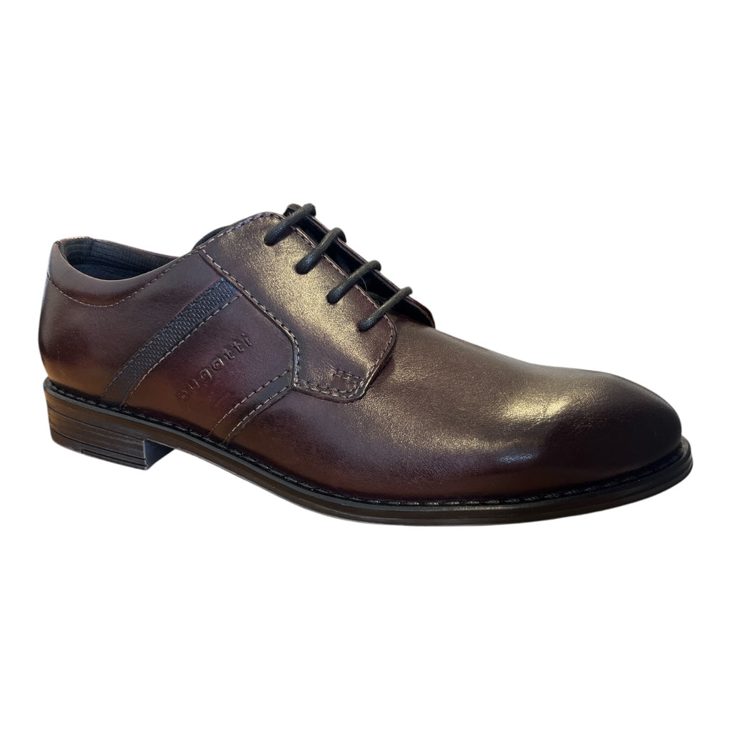 Bugatti Amros Mens Bordo Leather Lace-Up Shoes