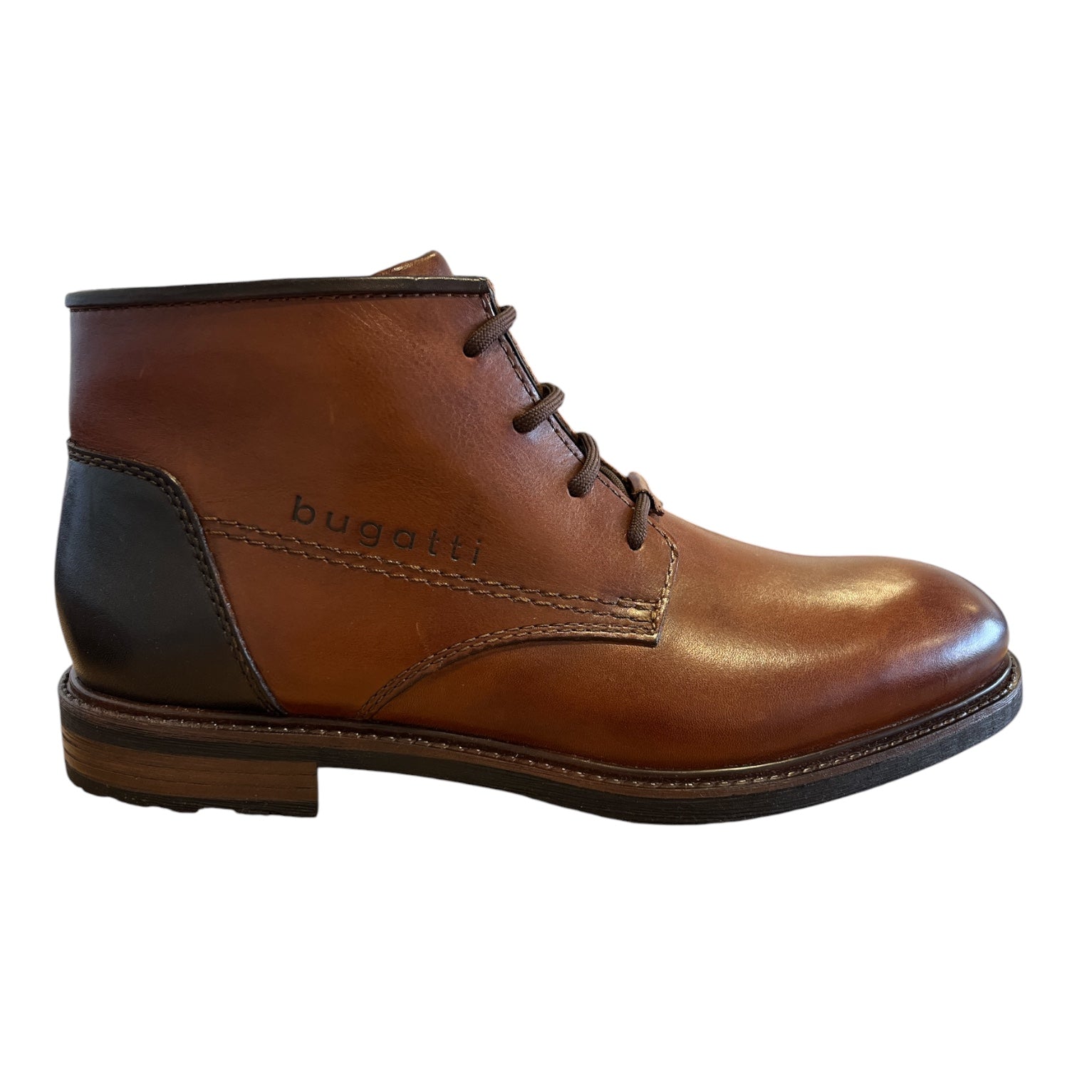 Bugatti Mosta Tan Letaher Lace-Up Boots