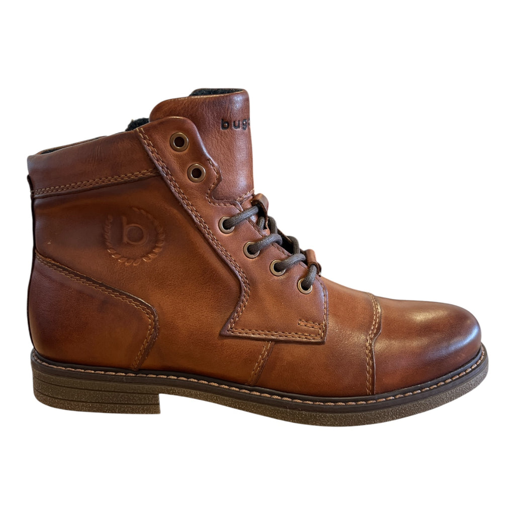 Bugatti Raga Tan Leather Lace-Up Boots