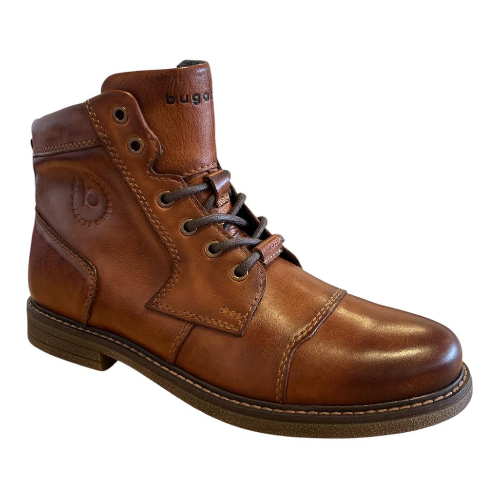 Bugatti Raga Tan Leather Lace-Up Boots