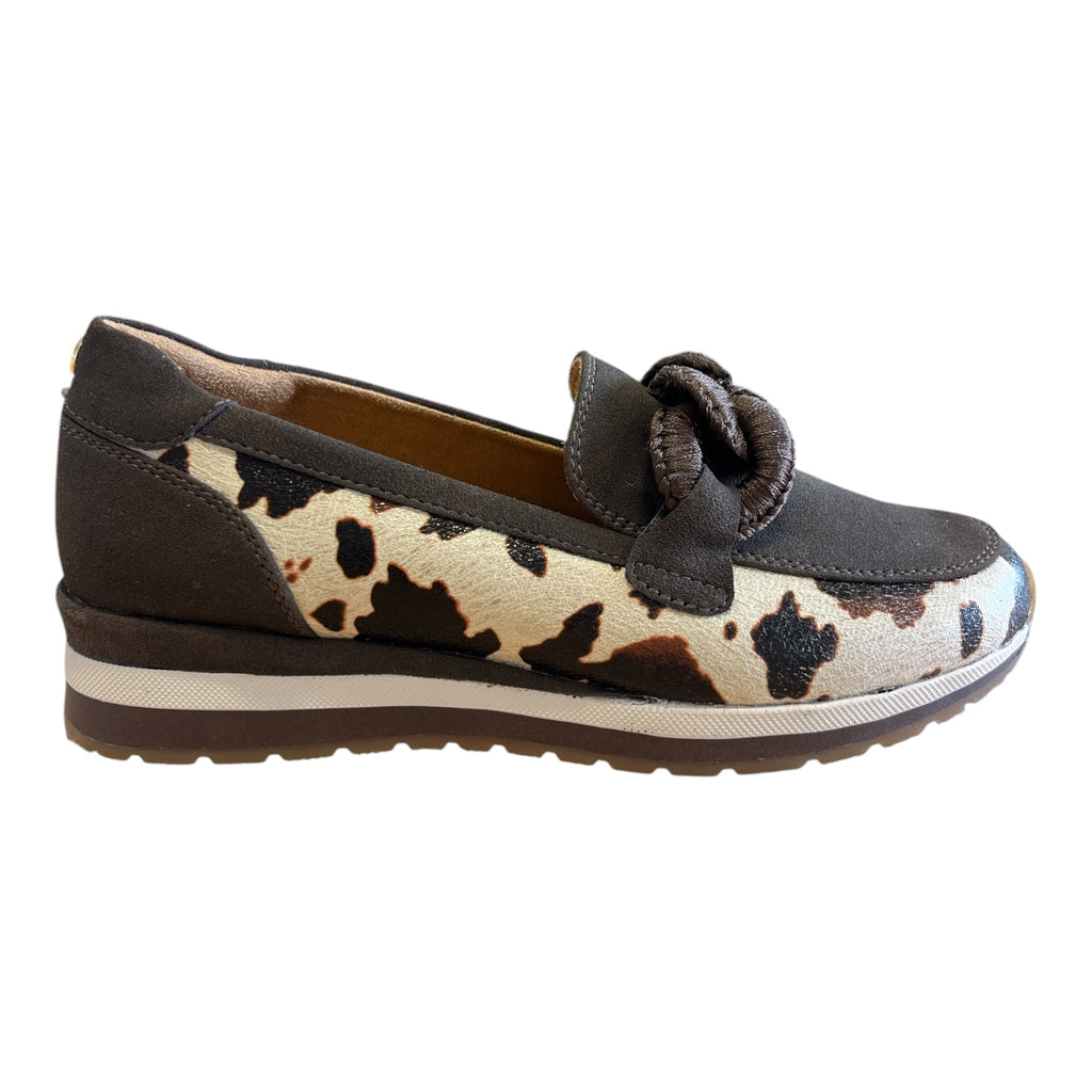 Lotus Maybelle Brown Cow Print Loafers