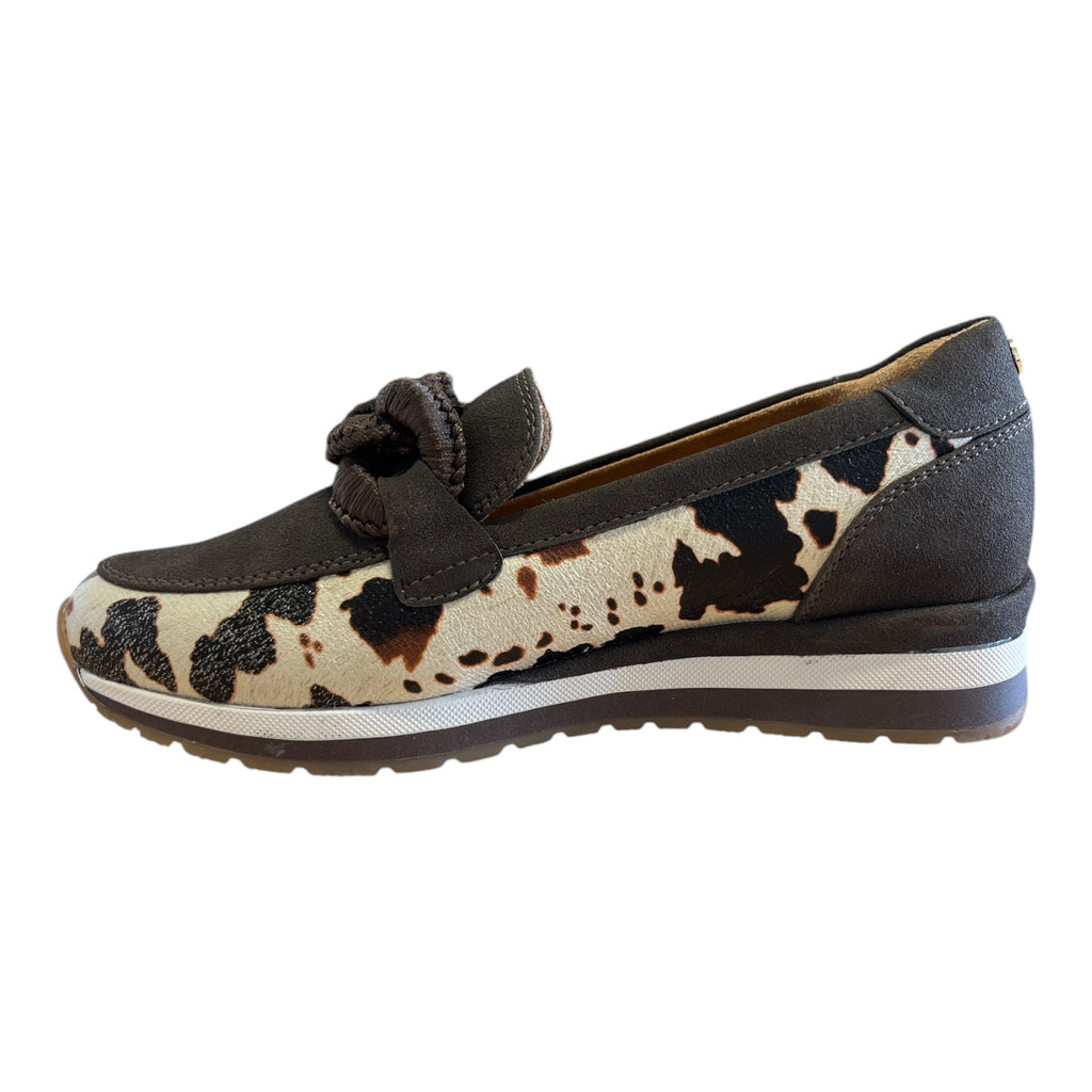 Lotus Maybelle Brown Cow Print Loafers