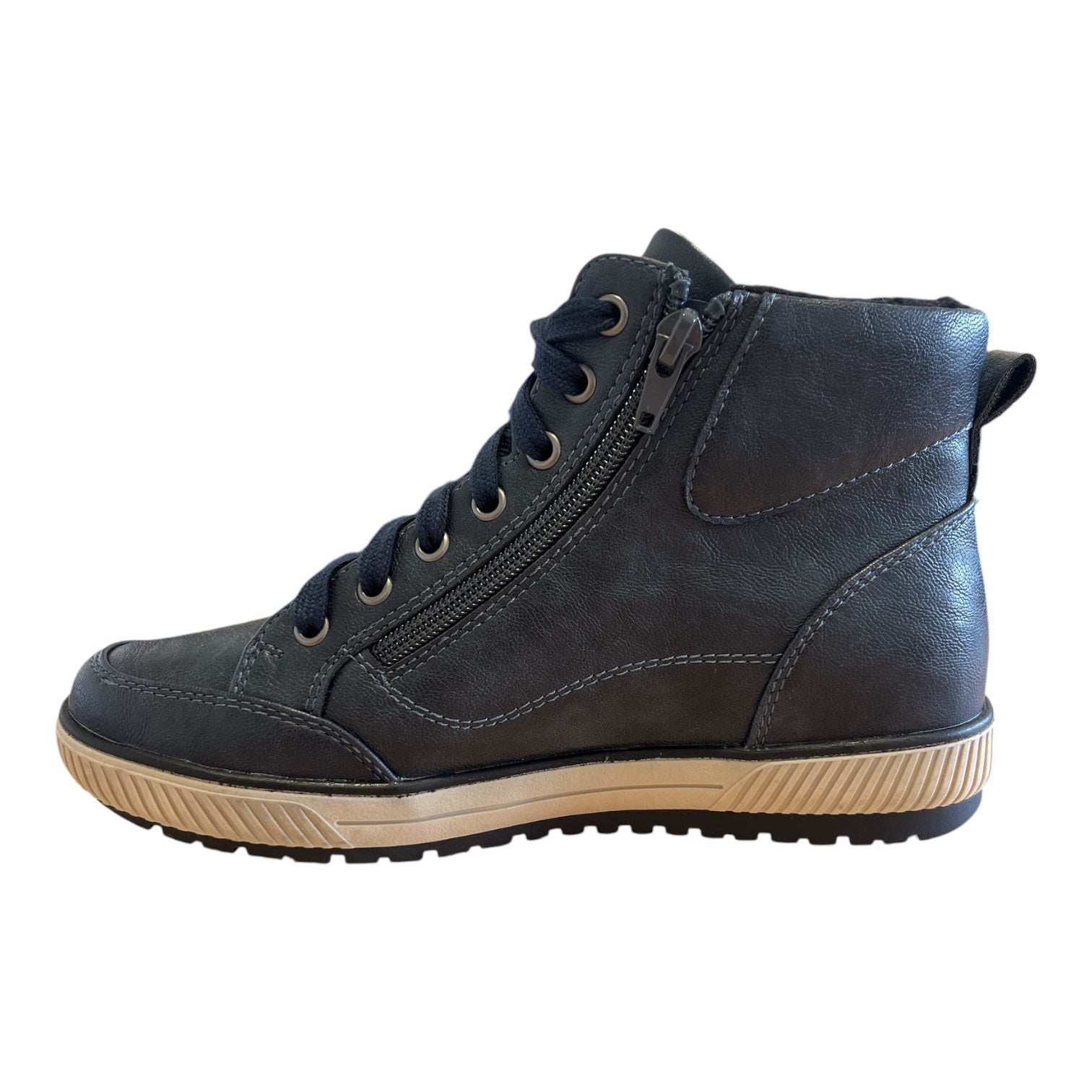 Lotus Fleur Navy Casual Ankle Boots