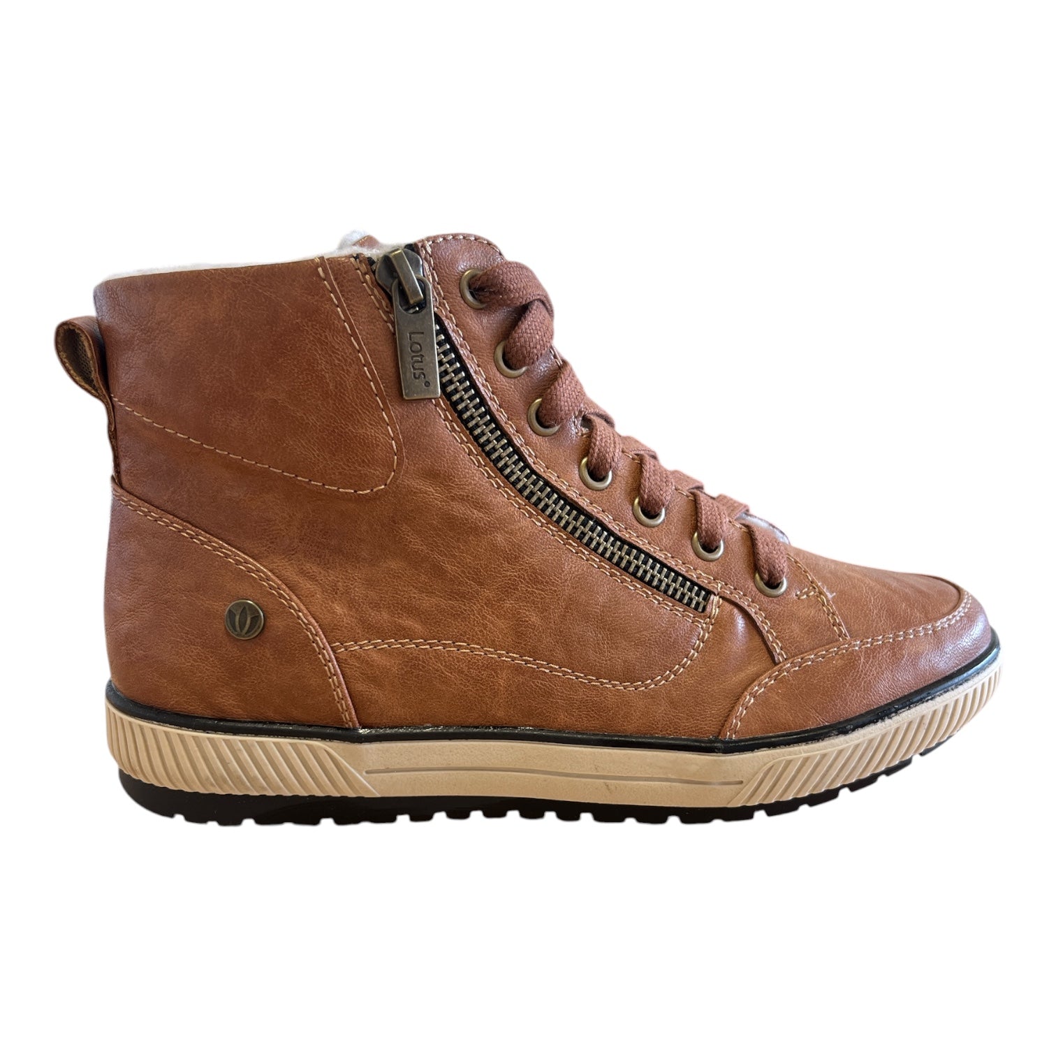 Lotus Fleur Tan Casual Ankle Boots