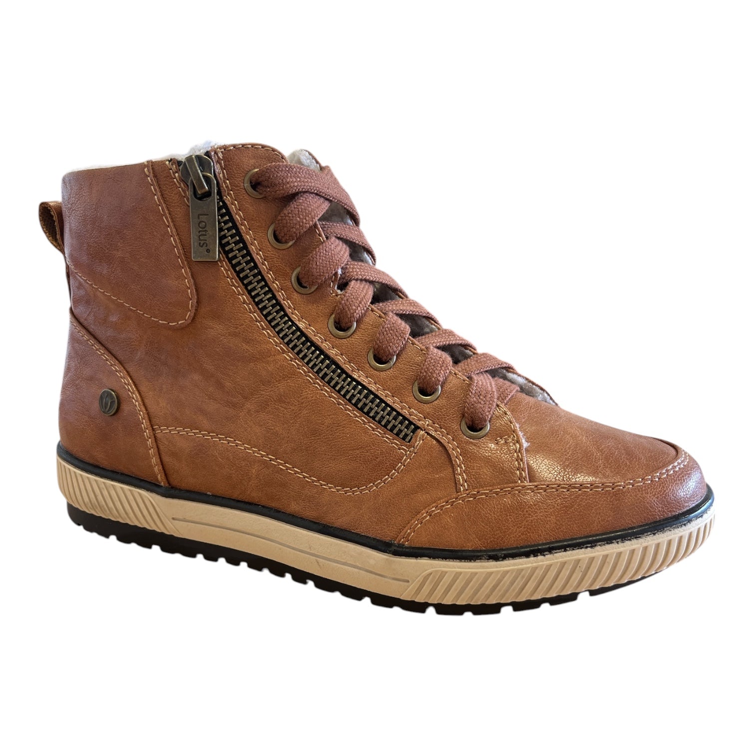 Lotus Fleur Tan Casual Ankle Boots