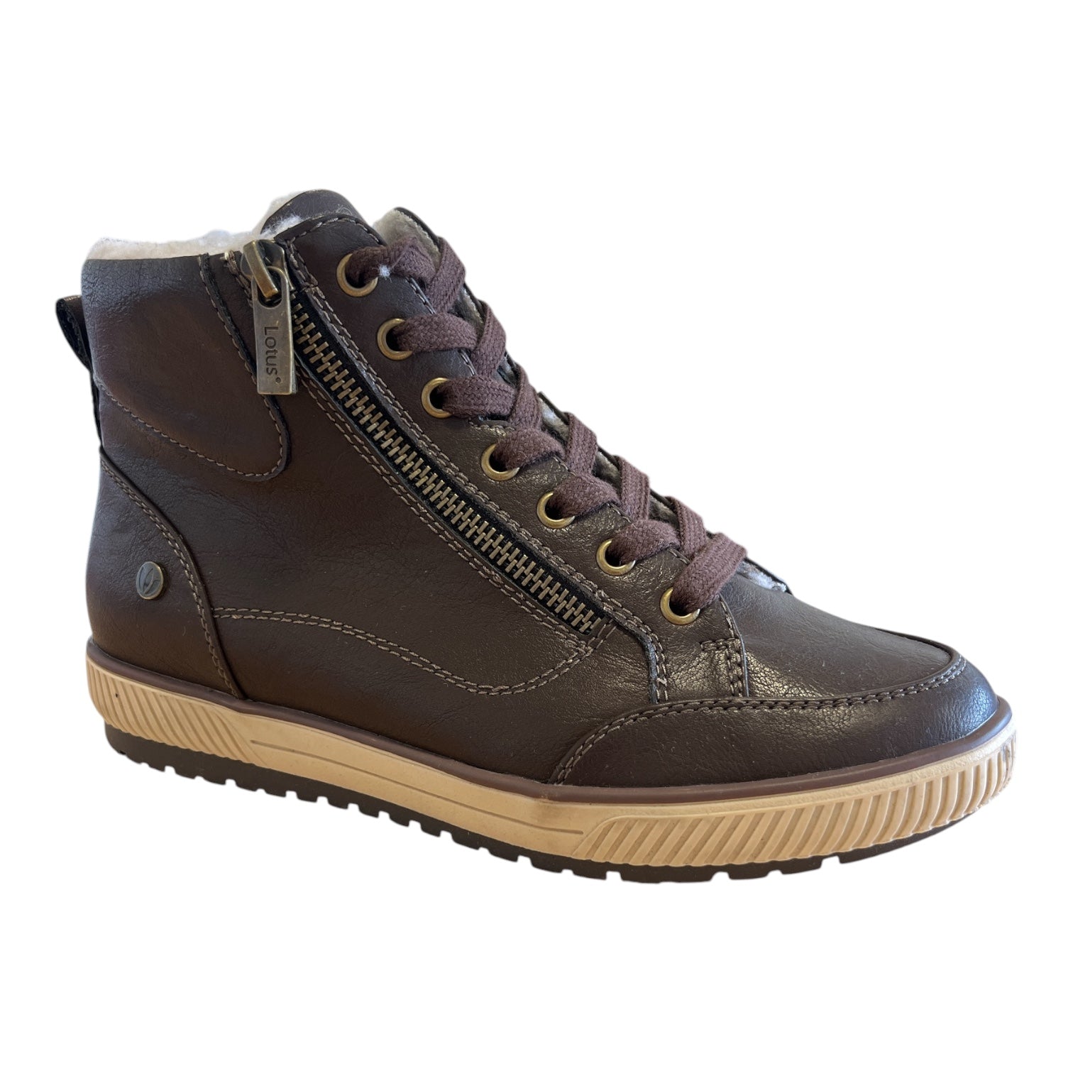 Lotus Fleur Brown Casual Ankle Boots
