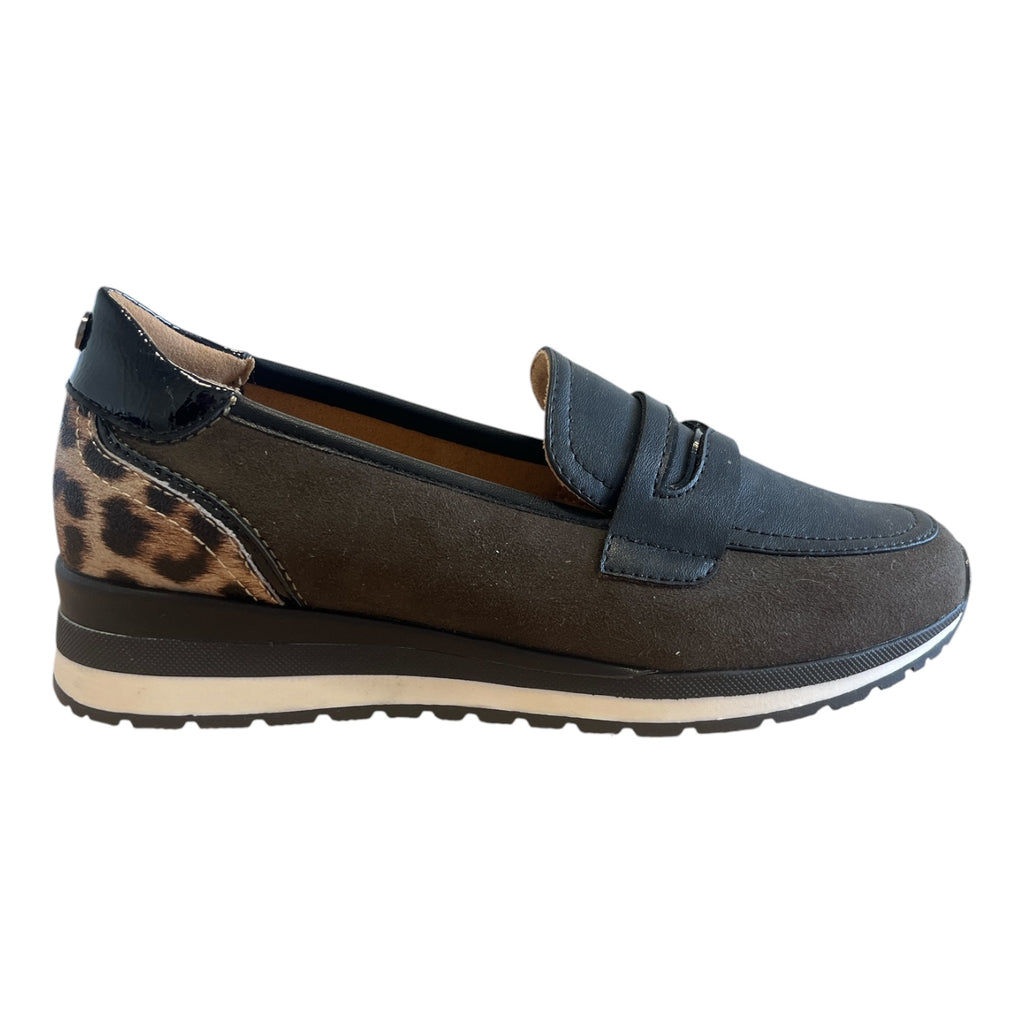 Lotus Montana Black and Khaki Loafers