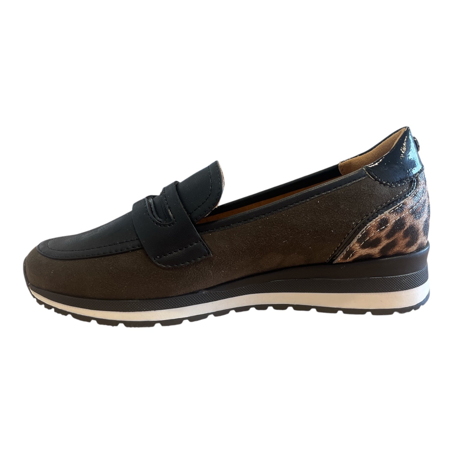 Lotus Montana Black and Khaki Loafers