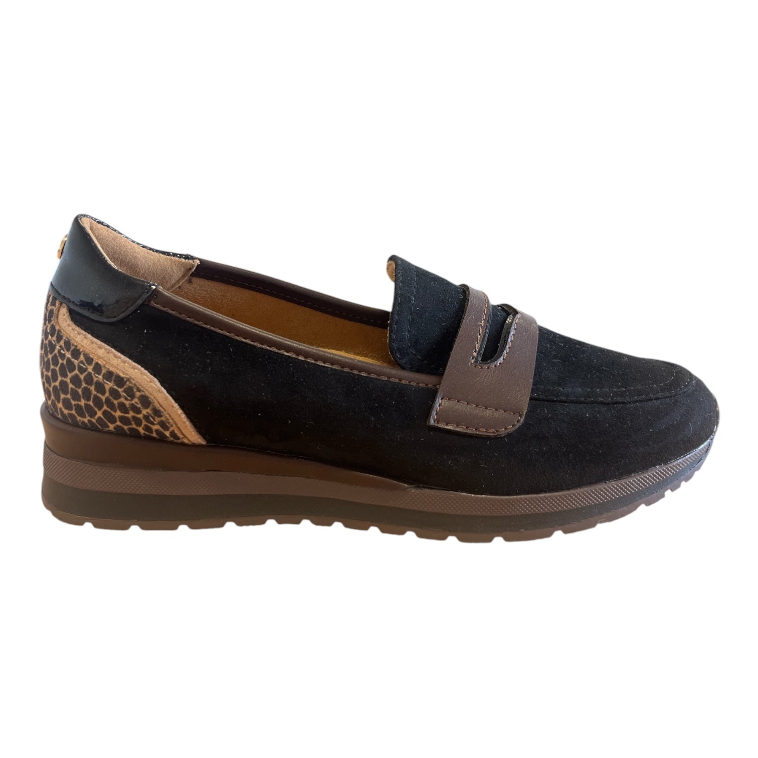 Lotus Montana Black and Brown Loafers
