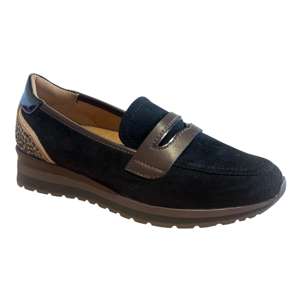 Lotus Montana Black and Brown Loafers