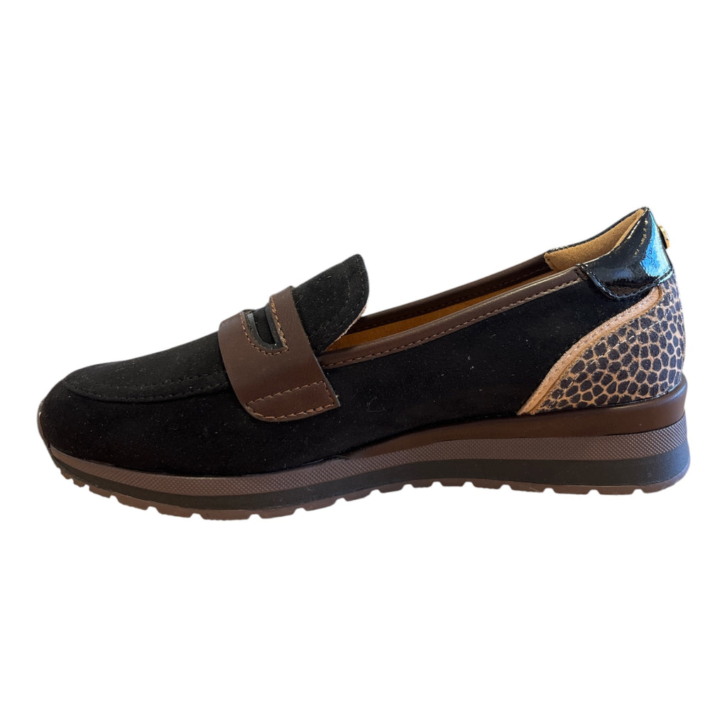 Lotus Montana Black and Brown Loafers