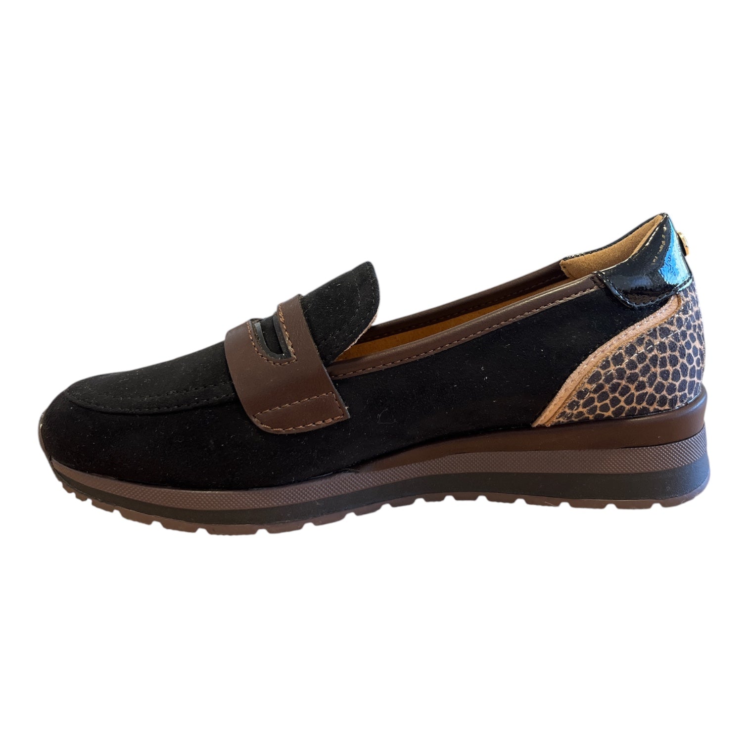 Lotus Montana Black and Brown Loafers