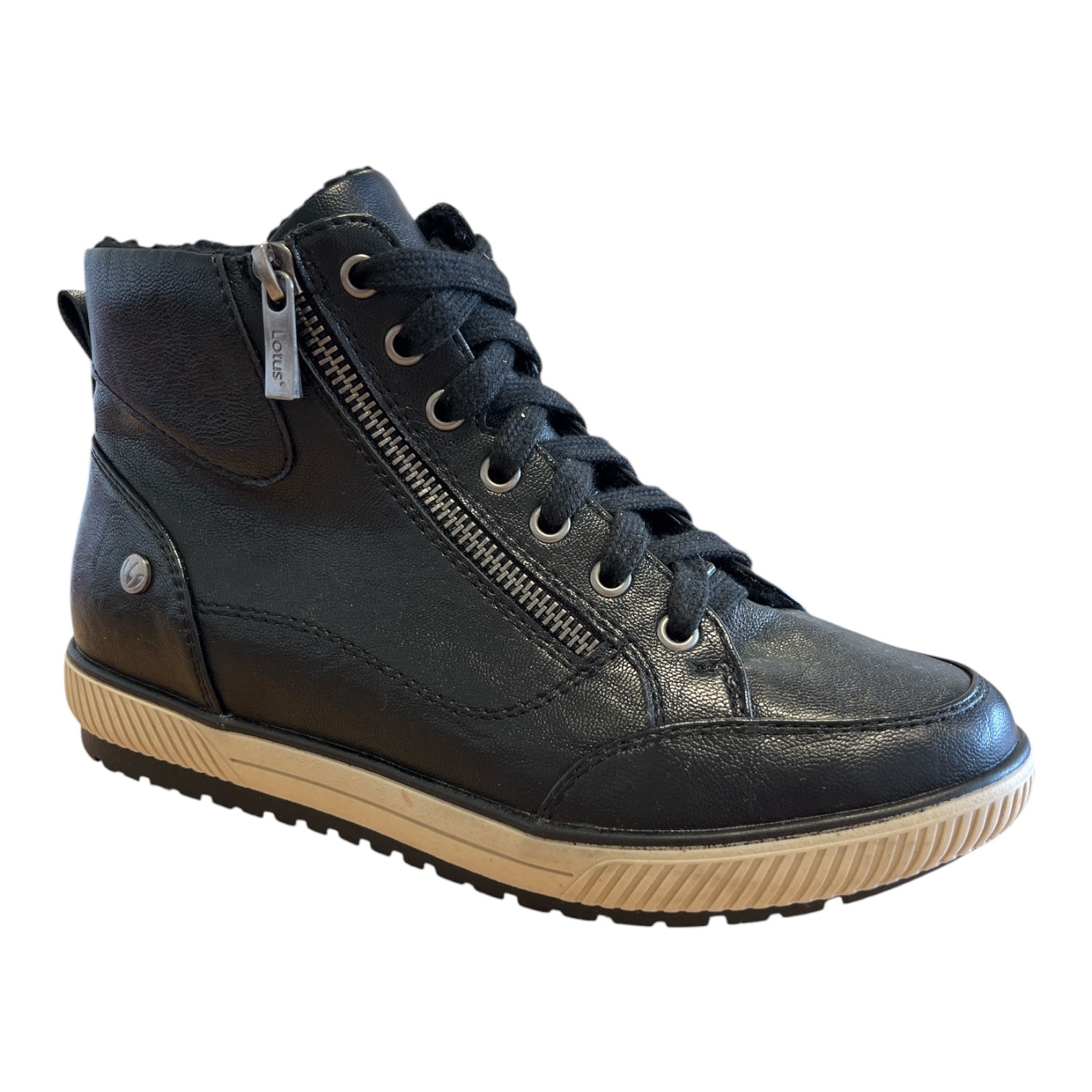 Lotus Fleur Black Casual Ankle Boots