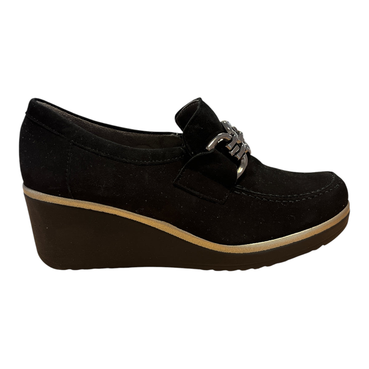 Pitillos Black Suede Wedge Shoes 20.530